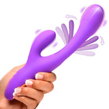 Tri-Flick Flicking Silicone Rabbit Vibrator -  Purple XR Brands inmi