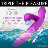 Thrust Wave Thrusting and Sucking Rabbit Vibrator  - Purple XR Brands Shegasm