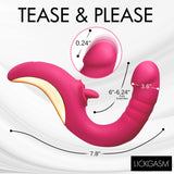 Tease and Please Thrusting and Licking Vibrator -  Fuchsia XR Brands Shegasm