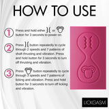 Tease and Please Thrusting and Licking Vibrator -  Fuchsia XR Brands Shegasm