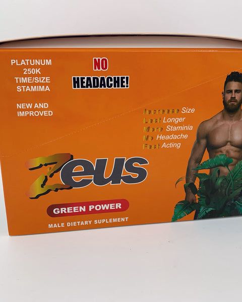 Zeus Green Power Male Sexual Enhancement 24 Count  Display Sale Specials