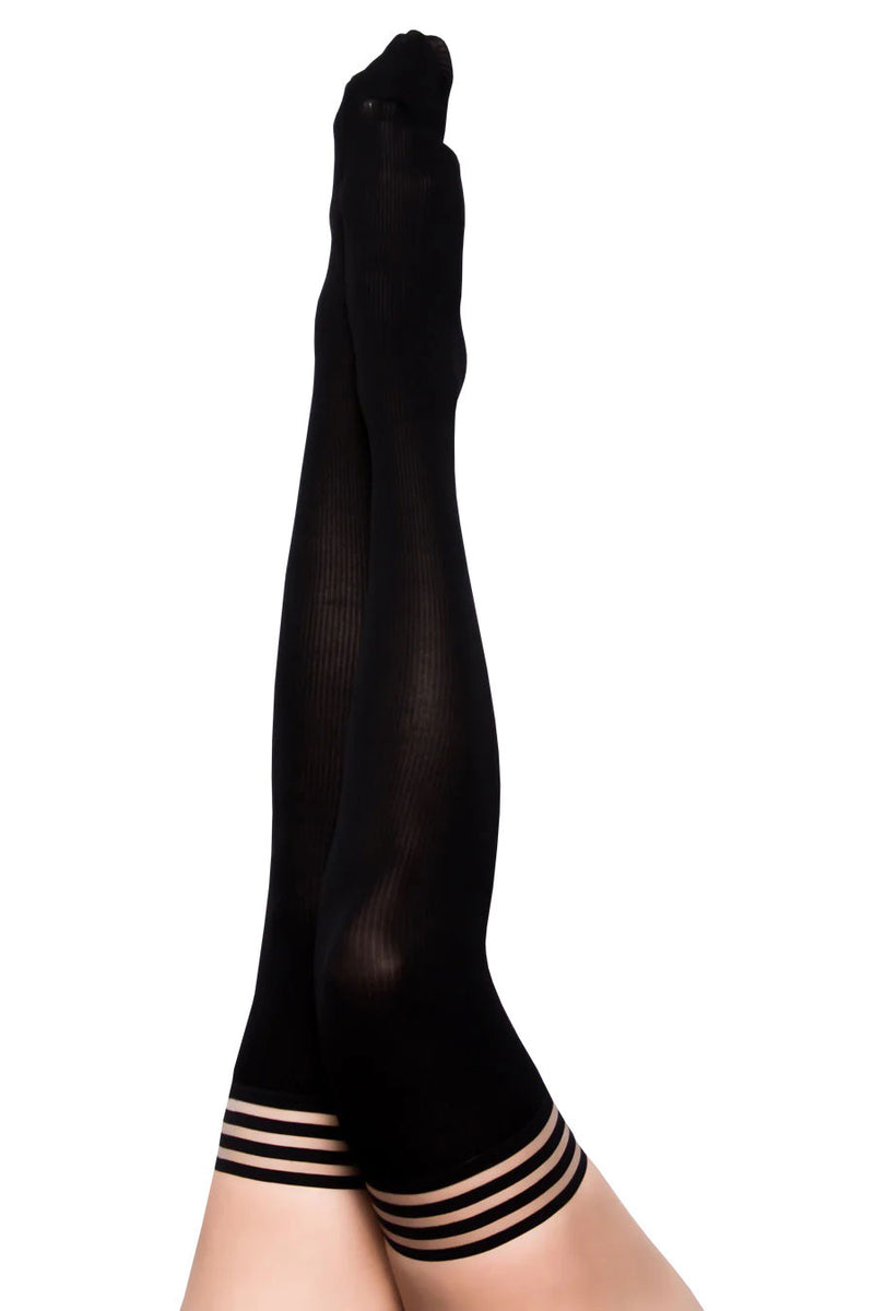 Dana Lynn - Ribbed Thigh High - Size a - Black Sale Specials