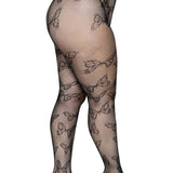 Butterfly Net Tights - 1x/2x - Black Leg Avenue