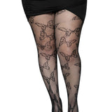 Butterfly Net Tights - 1x/2x - Black Leg Avenue