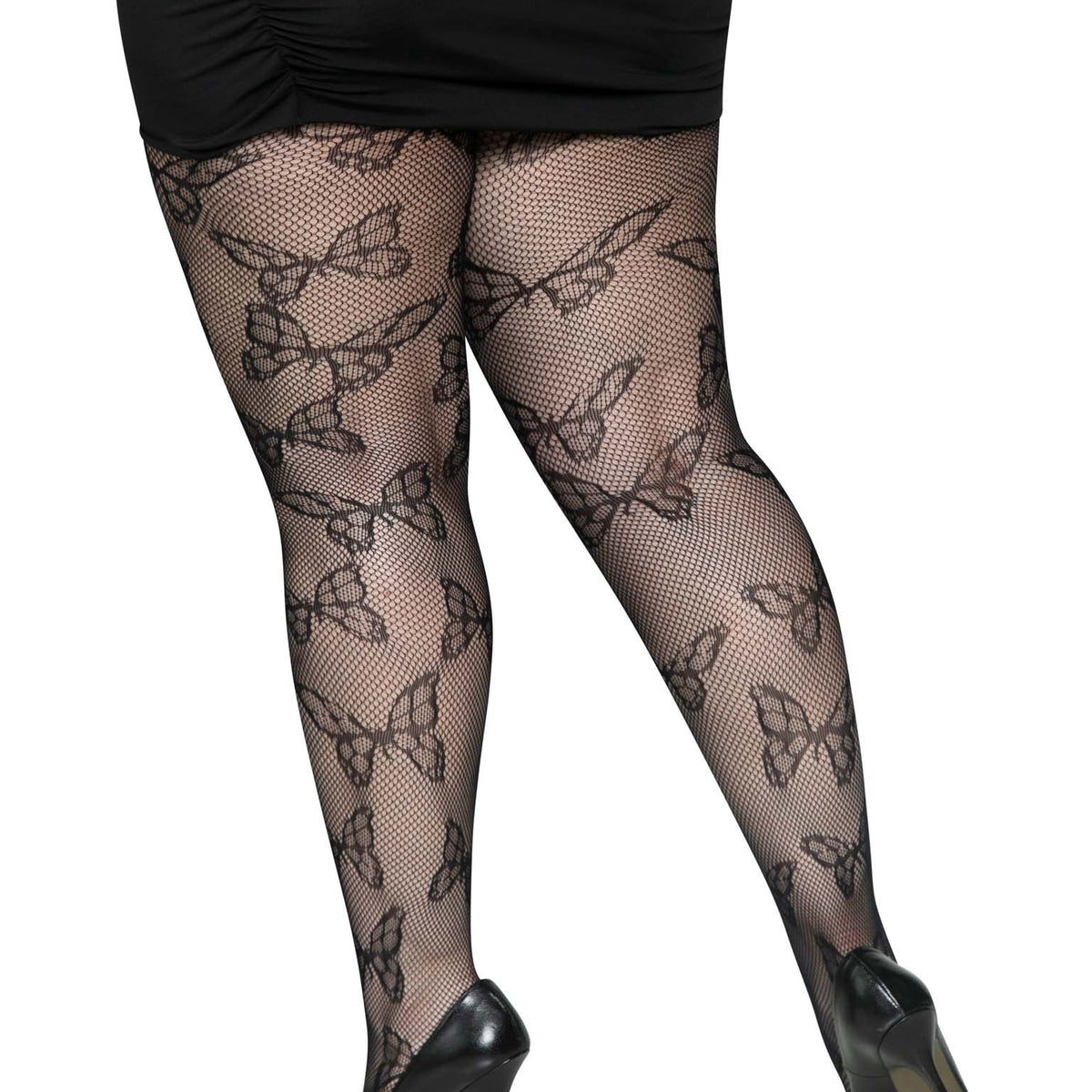 Butterfly Net Tights - 1x/2x - Black Leg Avenue