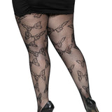 Butterfly Net Tights - 1x/2x - Black Leg Avenue