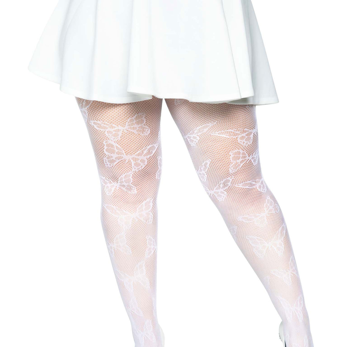 Butterfly Net Tights - 1x/2x - White Leg Avenue