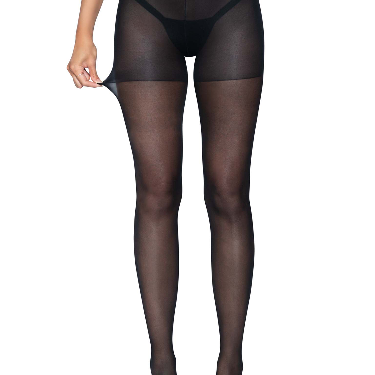 Sheer Open Butt Crotchless Pantyhose - One Size -  Black Leg Avenue