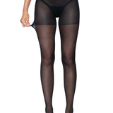 Sheer Open Butt Crotchless Pantyhose - One Size -  Black Leg Avenue