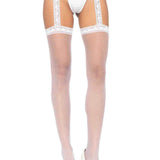 Sheer Thigh Highs - One Size - White Leg Avenue