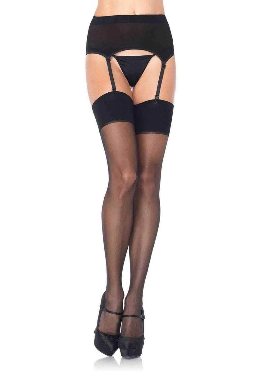 Zara Garter Belt and Stocking - One Size - Black Leg Avenue