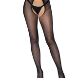 Micro Net Strappy Crotchless Tights - One Size -  Black Sale Specials