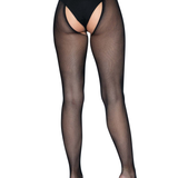 Micro Net Strappy Crotchless Tights - One Size -  Black Sale Specials