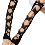 Butterfly Cut Out Arm Warmers - One Size - Black Leg Avenue