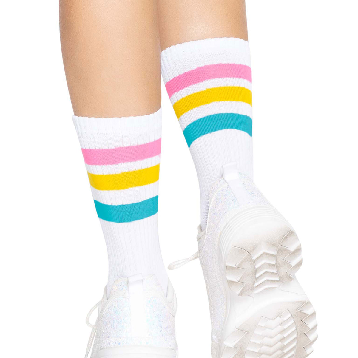 Pride Crew Socks - One Size - Pansexual Leg Avenue