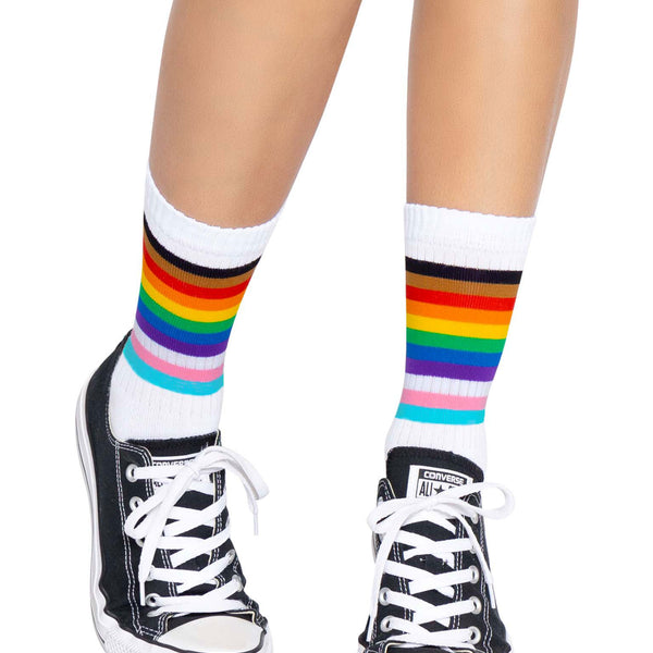 Pride Crew Socks - One Size - Rainbow Leg Avenue