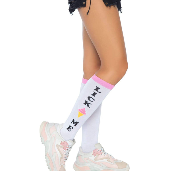 Lick Me Knee Socks Leg Avenue