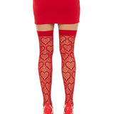 Heart Net Thigh Highs - One Size - Red Leg Avenue