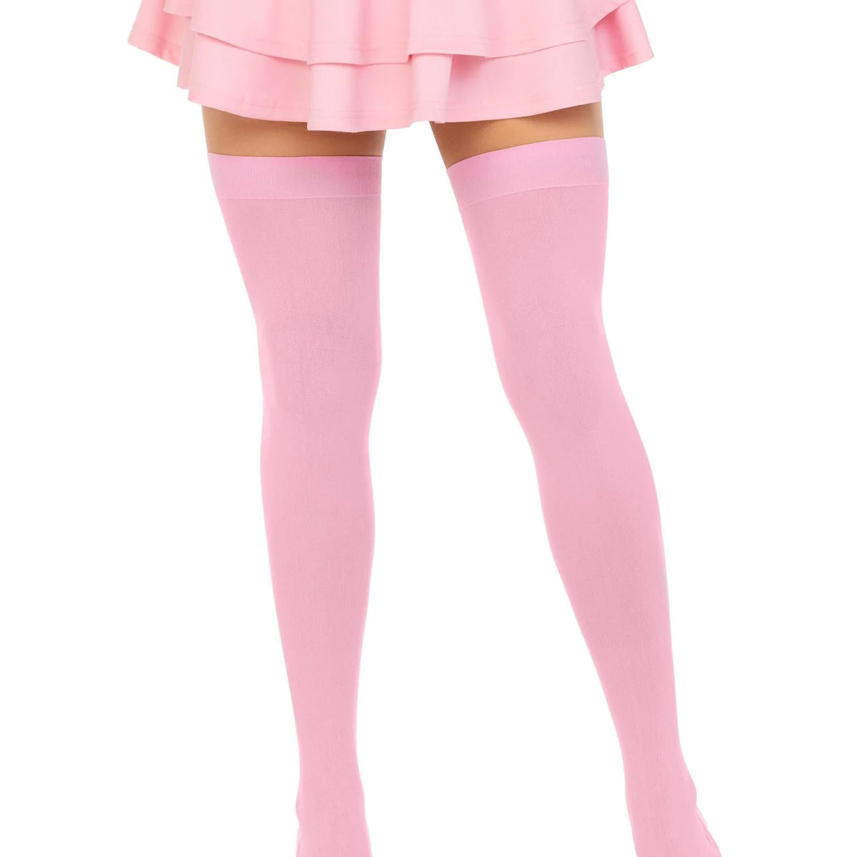 Opaque Nylon Thigh Highs - One Size - Pink Leg Avenue