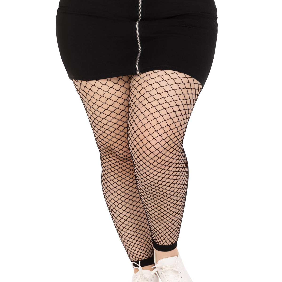 Industrial Net Footless Tights - 1x/2x - Black Leg Avenue