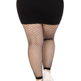 Industrial Net Footless Tights - 1x/2x - Black Leg Avenue