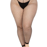 Industrial Net Footless Tights - 1x/2x - Black Leg Avenue