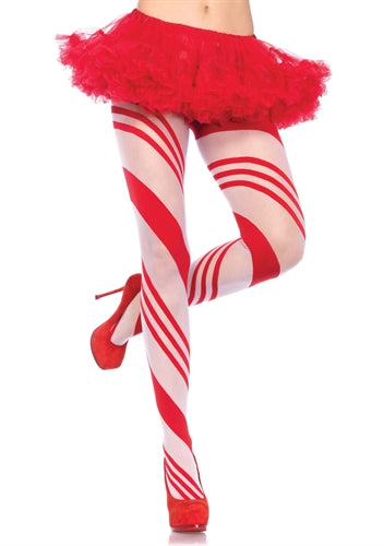 Spandex Sheer Candy Striped Pantyhose Leg Avenue