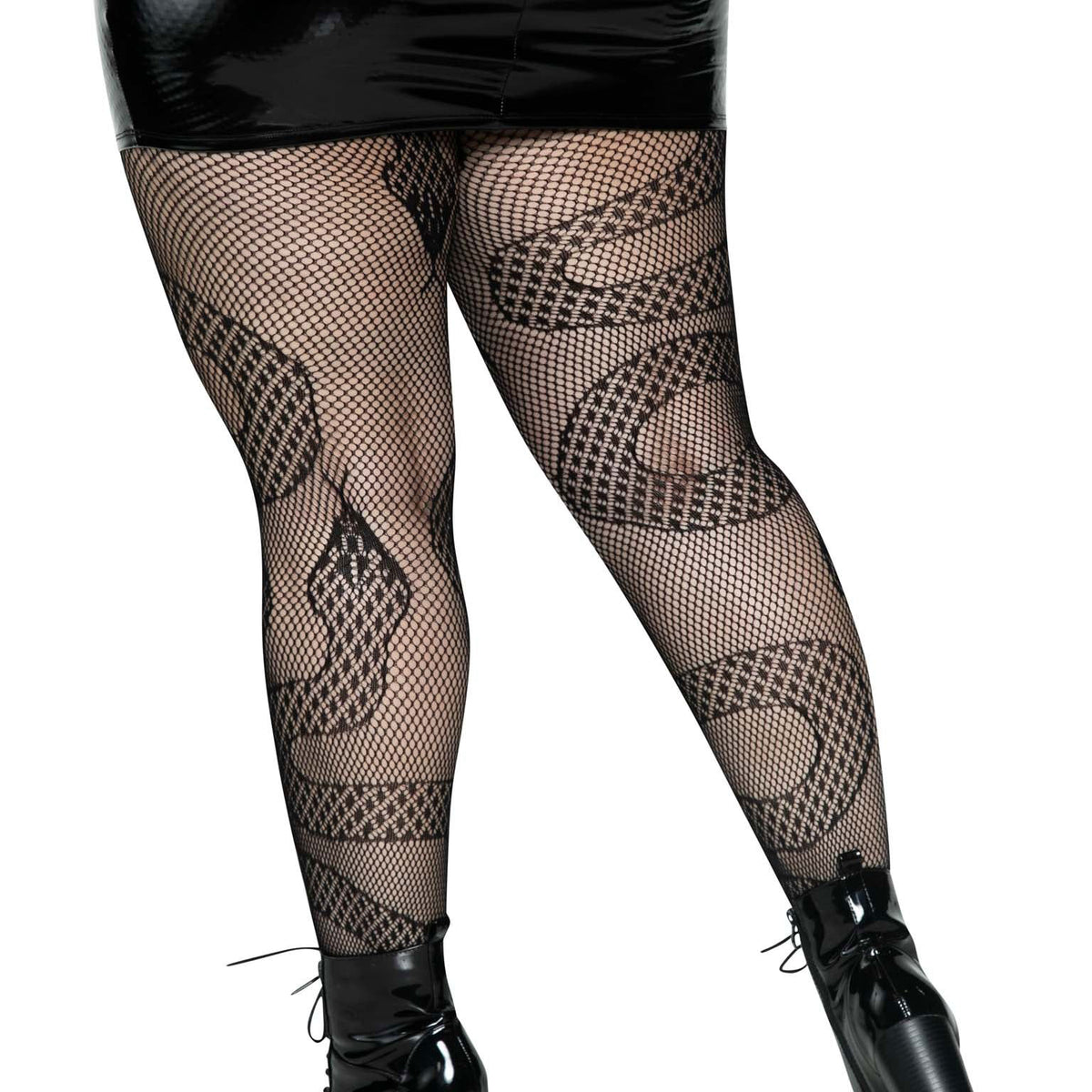 Snake Net Tights - 1x/2x - Black Leg Avenue