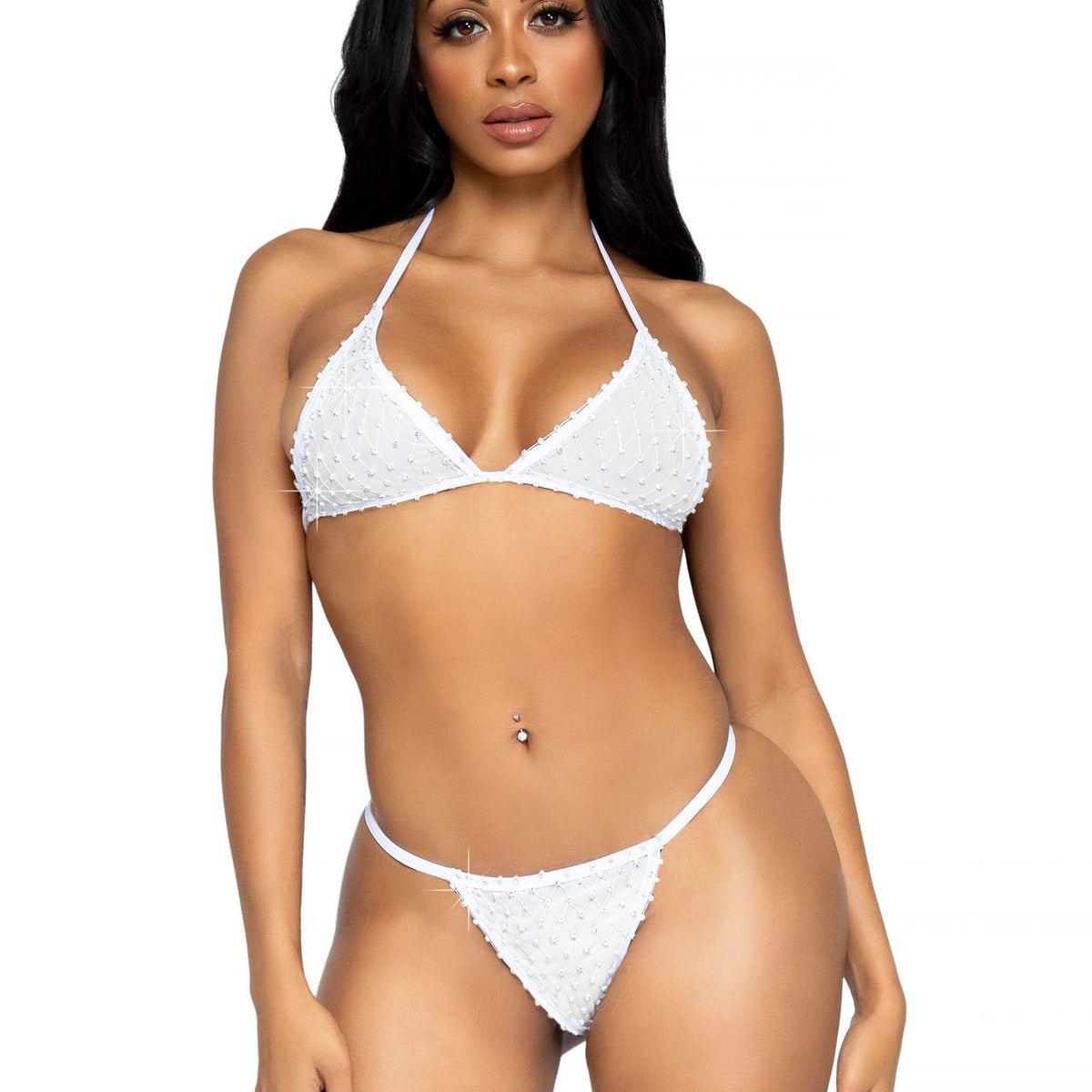 2 Pc Tempest Bikini Set - White- One Size Leg Avenue