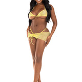 3 Pc Rhinestone Mesh Set - Medium/large - Baby  Yellow Leg Avenue