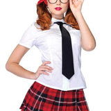 Private School Sweetie Costume - Large - White /  Red Leg Avenue