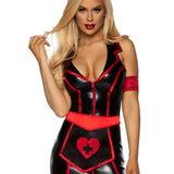 Naughty Nurse Costume - Small - Black/red Leg Avenue