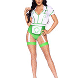 Nurse Feelgood Sexy Costume - Medium - White/green Leg Avenue