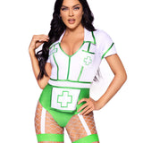 Nurse Feelgood Sexy Costume - Medium - White/green Leg Avenue