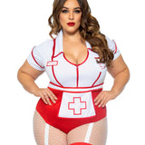 Plus Nurse Feelgood Sexy Costume - 1x/2x - White / Red Leg Avenue