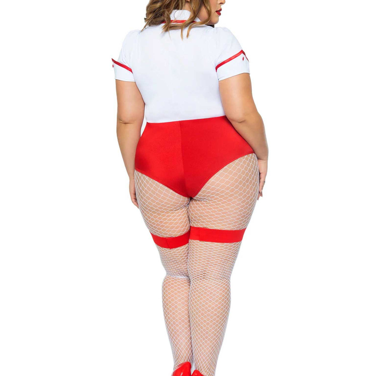 Plus Nurse Feelgood Sexy Costume - 1x/2x - White / Red Leg Avenue