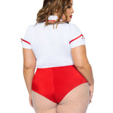 Plus Nurse Feelgood Sexy Costume - 1x/2x - White / Red Leg Avenue