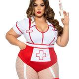 Plus Nurse Feelgood Sexy Costume - 1x/2x - White / Red Leg Avenue