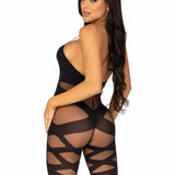 Feels Like Love Opaque Bodystocking - One Size -  Black Leg Avenue