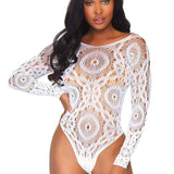 Thong Back Teddy - White - M/l Leg Avenue