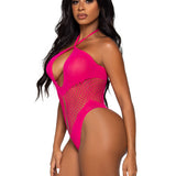 Hexi Net Keyhole Bodysuit - One Size - Raspberry Leg Avenue