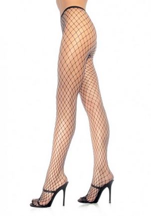 Xena Spandex Diamond Tights - One Size - Black Leg Avenue