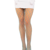 Spandex Diamond Net Tights - One Size - Neon Blue Leg Avenue