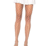 Xena Spandex Diamond Tights - One Size - White Leg Avenue