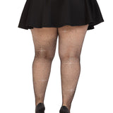 Colby Rhinestone Fishnet Tights - 1x/2x - Black Leg Avenue