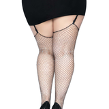 Rhinestone Fishnet Stockings - 1x/2x - Black Leg Avenue