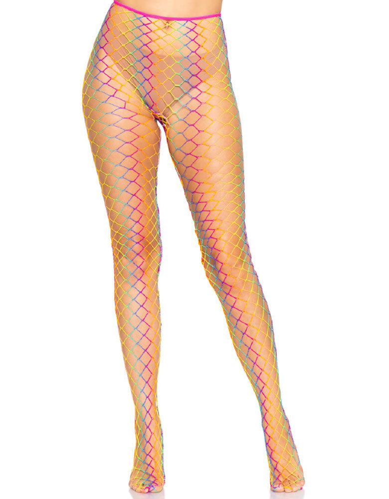 Ombre Rainbow Woven Net Tights - One Size -  Rainbow Leg Avenue