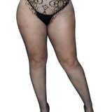 French Cut Backseam Fishnet Tights - Black - 1x/2x Leg Avenue