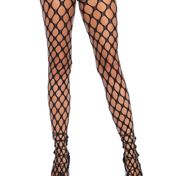 Jumbo Pothole Net Tights - Black - One Size Leg Avenue