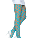 Jumbo Pothole Net Tights - Neon Blue - One Size Leg Avenue